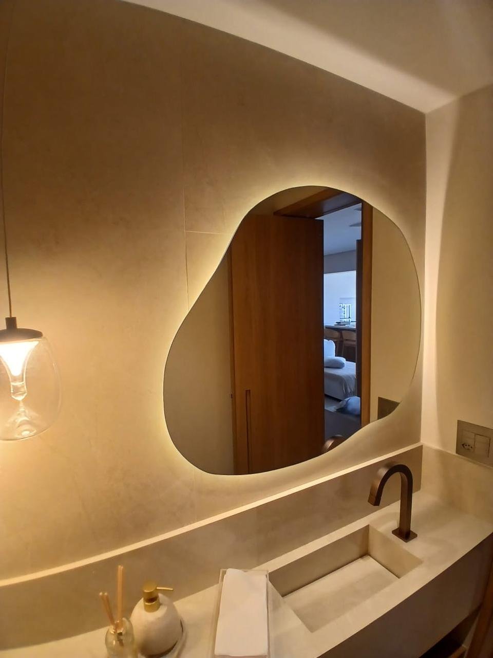 Mesa retangular de vidro